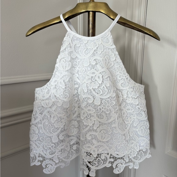 Marciano Tops - Marciano White Lace Halter Camisole